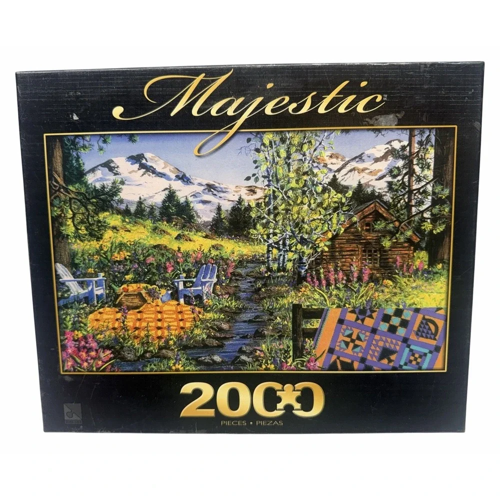 Sure-Lox Majestic 2000 Piece Jigsaw Puzzle Mountain Cabin New Sealed 39